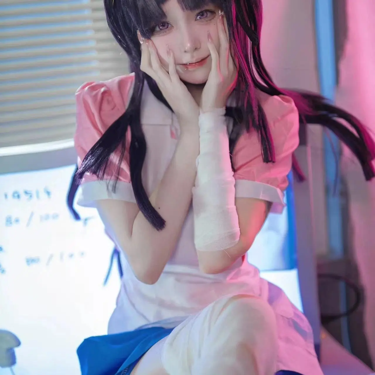 Danganronpa Mikan Tsumiki Cosplay Outfit With Wig Anime Halloween Despair Ultimate Nurse Uniform Maid Costume Full Set For Women