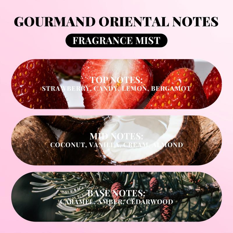 Strawberry&cream Fragrance Spray - 100ML/3.38 Fl.oz Women'S Body & Hair Perfume, Fruity & Delicious, Suitable for Various Occasions, Perfect Birthday Gift