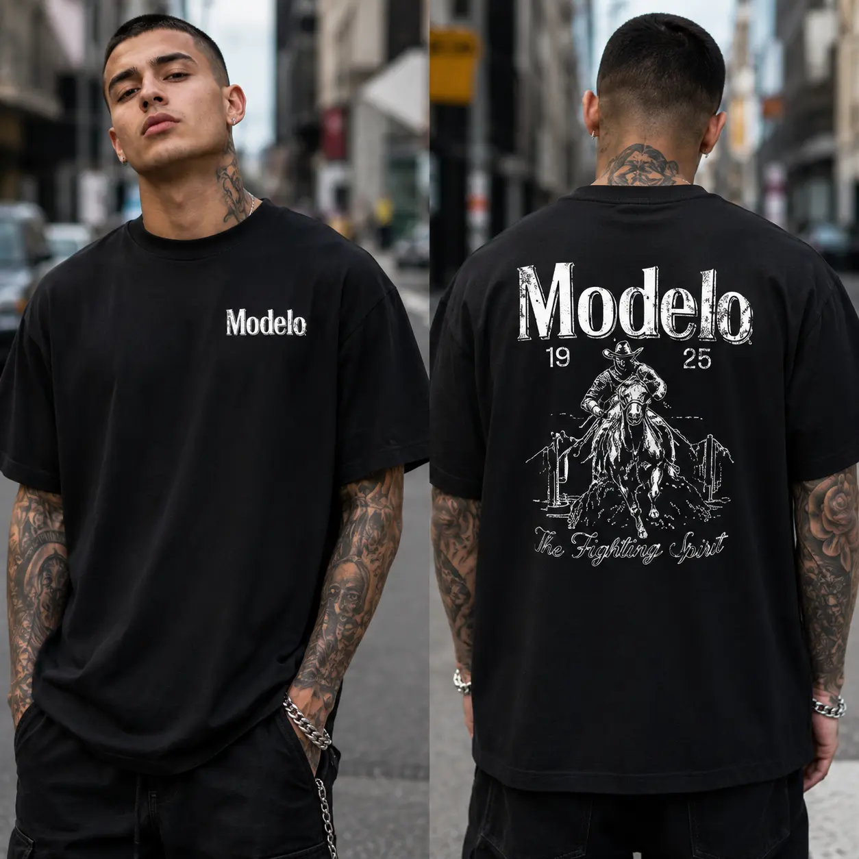 Male Shirt 1pc Modelo Graphic Print Men's T-Shirt,  Casual Sports Style Top T-Shirt,  Fashionable Street Style