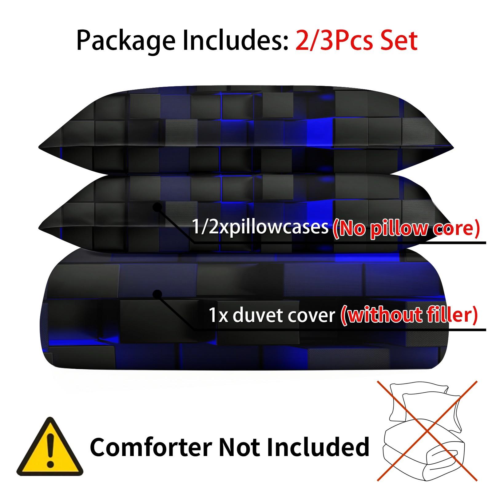 Neon Cyberpunk City Duvet Cover Sets,Includes 1 Duvet Cover & 1-2 Pillowcases,Futuristic Tech Grid Print Bedding Sets,Soft Breathable Cyber Aesthetic Bedding for Gamer Bedroom,Dorm & Apartment,Perfect Gift for Cyberpunk Culture Fans