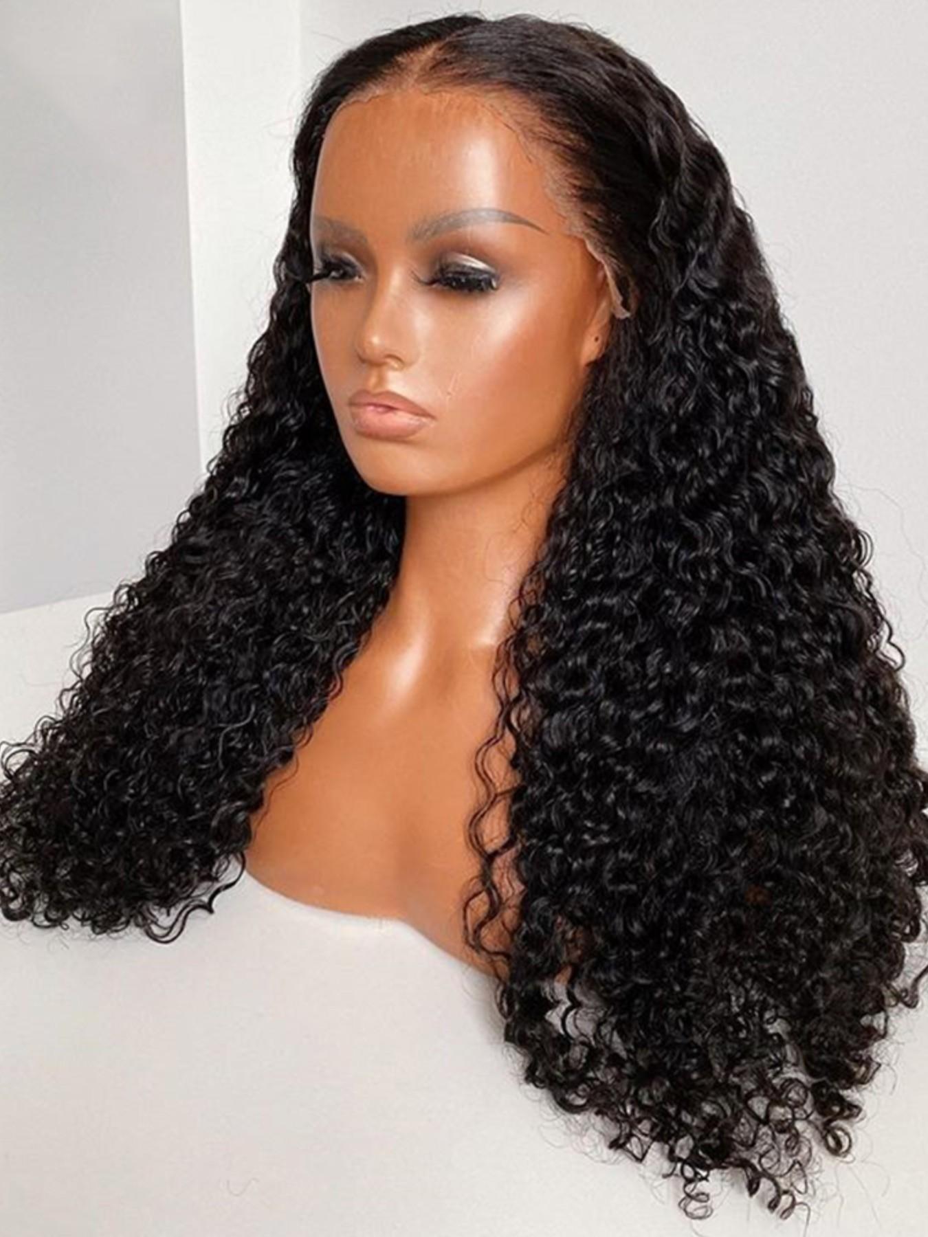 Soft Long 26 Inch 180 Density Twist Curl Deep 13x4 Front Lace Wig, No Glue Pre-Attached Heat Resistant Daily Wear Wig, Long Hair Wig, Glueless Synthetic Wig