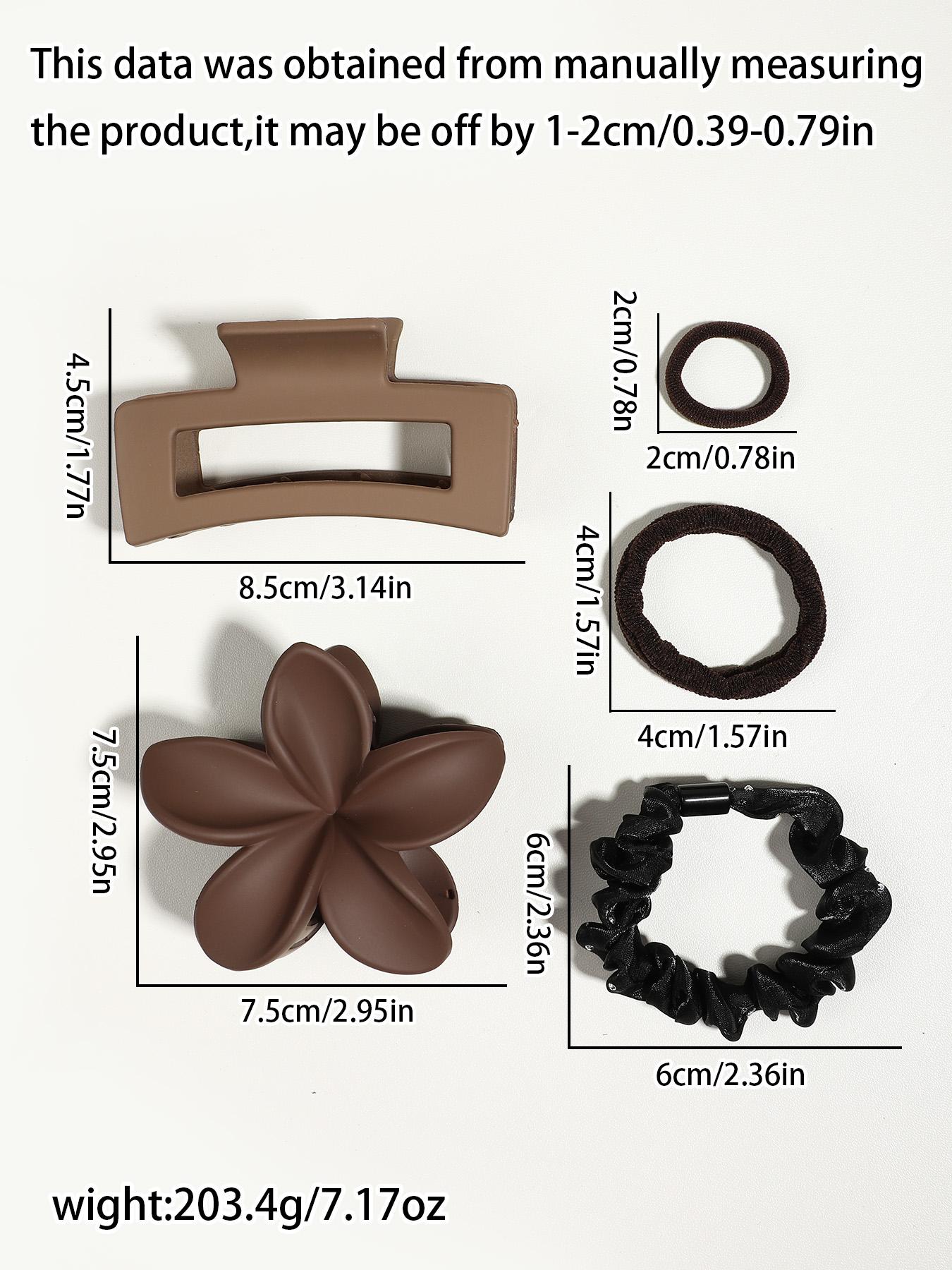 [Curry Hair Accessories Set 82 Pieces] The combination of the same clip and hair ring makes it easy to create elegant hairstyles. For daily travel/special occasions, women must have! Elastics