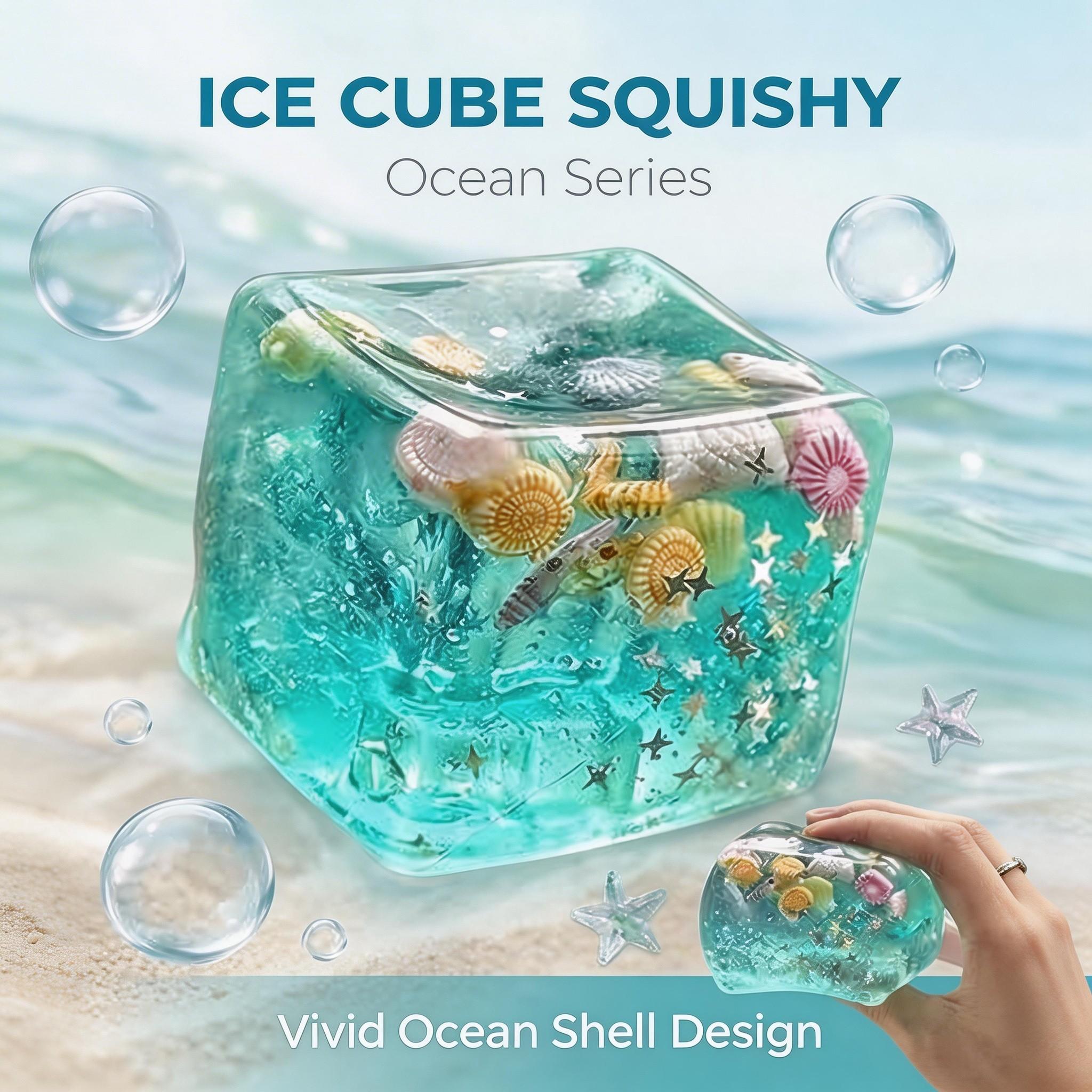 Large Jelly Ice Cube Squishy Toy, Temperature-Sensitive Soft Hard Stress Relief, Office Fidget, Student Pressure Release, 1pc