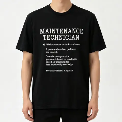 Men's Cotton Round Neck Graphic T-Shirt - Korean Oversized Look Laid-Back Style, Cute Tech-Joke Dictionary Definition Wizard Magician Print, Breathable Fabric