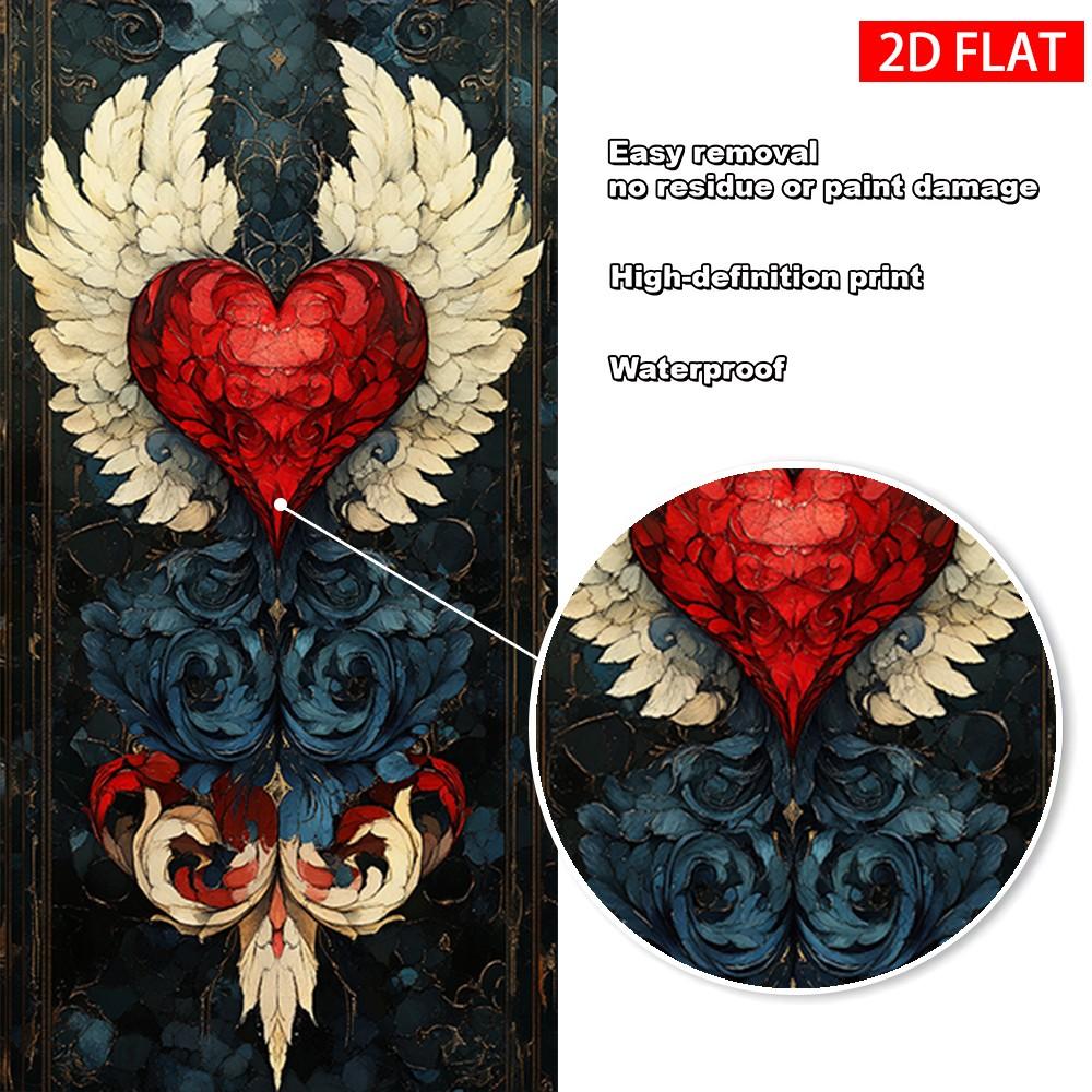 2 Sets Heart-Shaped Baroque Style Car B Pillar Stickers, Self-Adhesive PVC Decorative Stickers, Waterproof Scratch-Resistant, Car Exterior Accessories