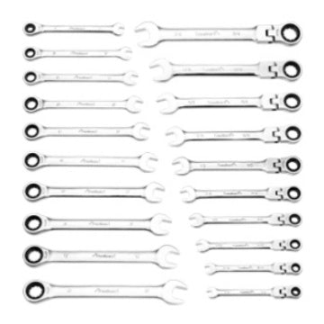 【GARVEE】 Ratcheting Wrench Set 20 PCS SAE 1/4"-3/4", Metric 6-19mm, Flex Head 72-Tooth, Chrome Vanadium Steel, Includes Storage Bag Hand Tools Metal Heavy Duty