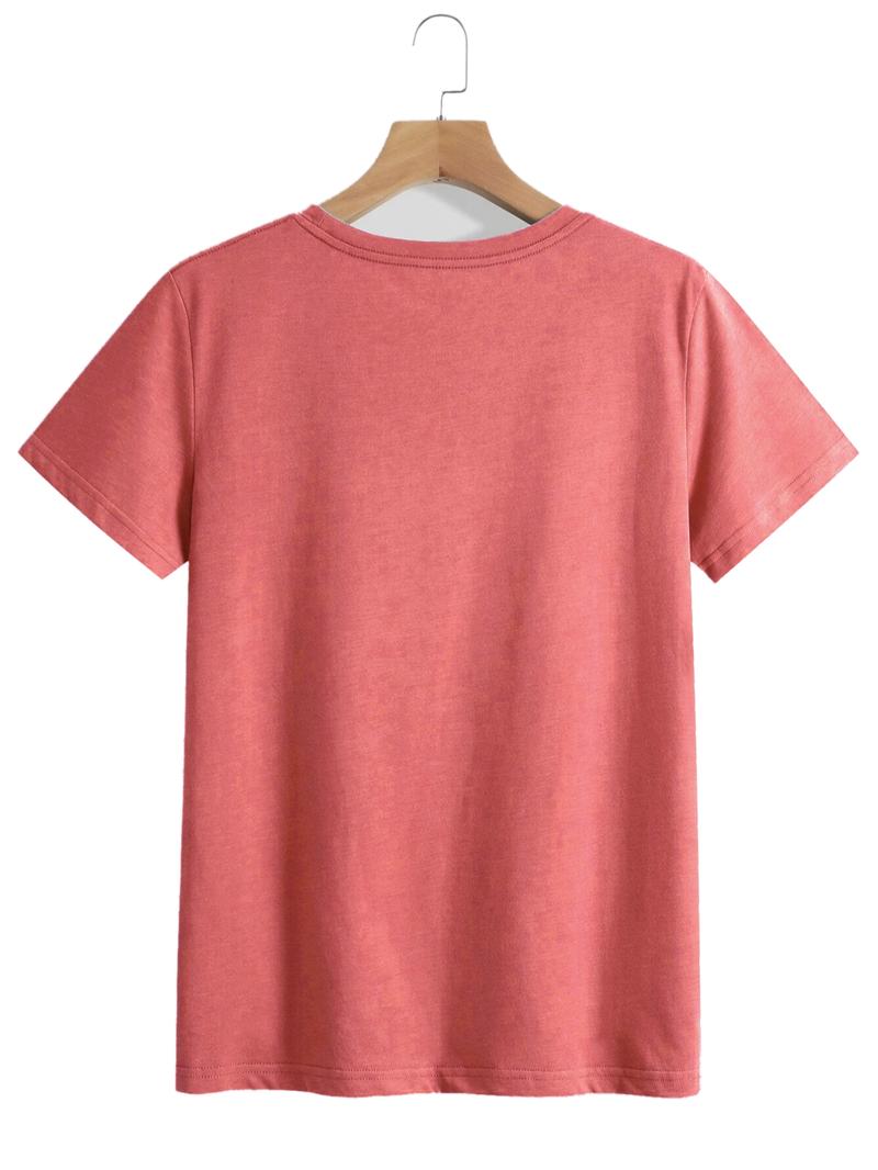 Women's Sunflower Print Round Neck Tee, Summer Clothes Women, Casual Short Sleeve Crew Neck T-shirt for Summer, Summer Outfits 2024, Graphic Tees, T Shirts for Women, Women's Top for Daily Wear