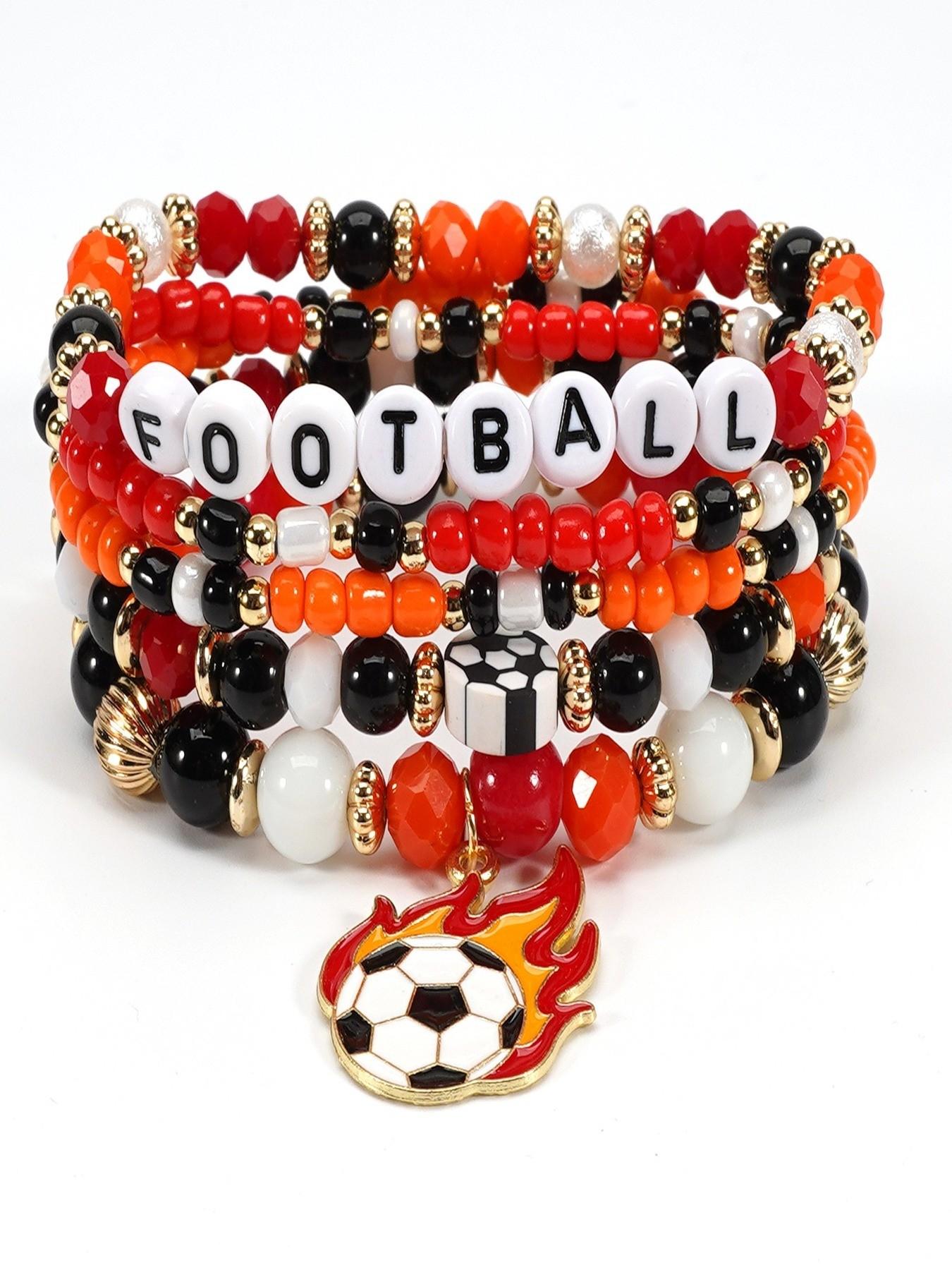 USA-Canada-Mexico World Cup Soccer Bracelet - Unisex Soccer Fan Bracelet with Soccer Shoe-Inspired Beads