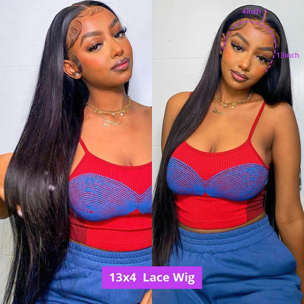 Bling Hair 360 Full Lace Wig  13X4 HD Transparent Lace Front Real Hair Wigs For Women 30 Inch Brazilian Straight 13x6 Lace Frontal Wig