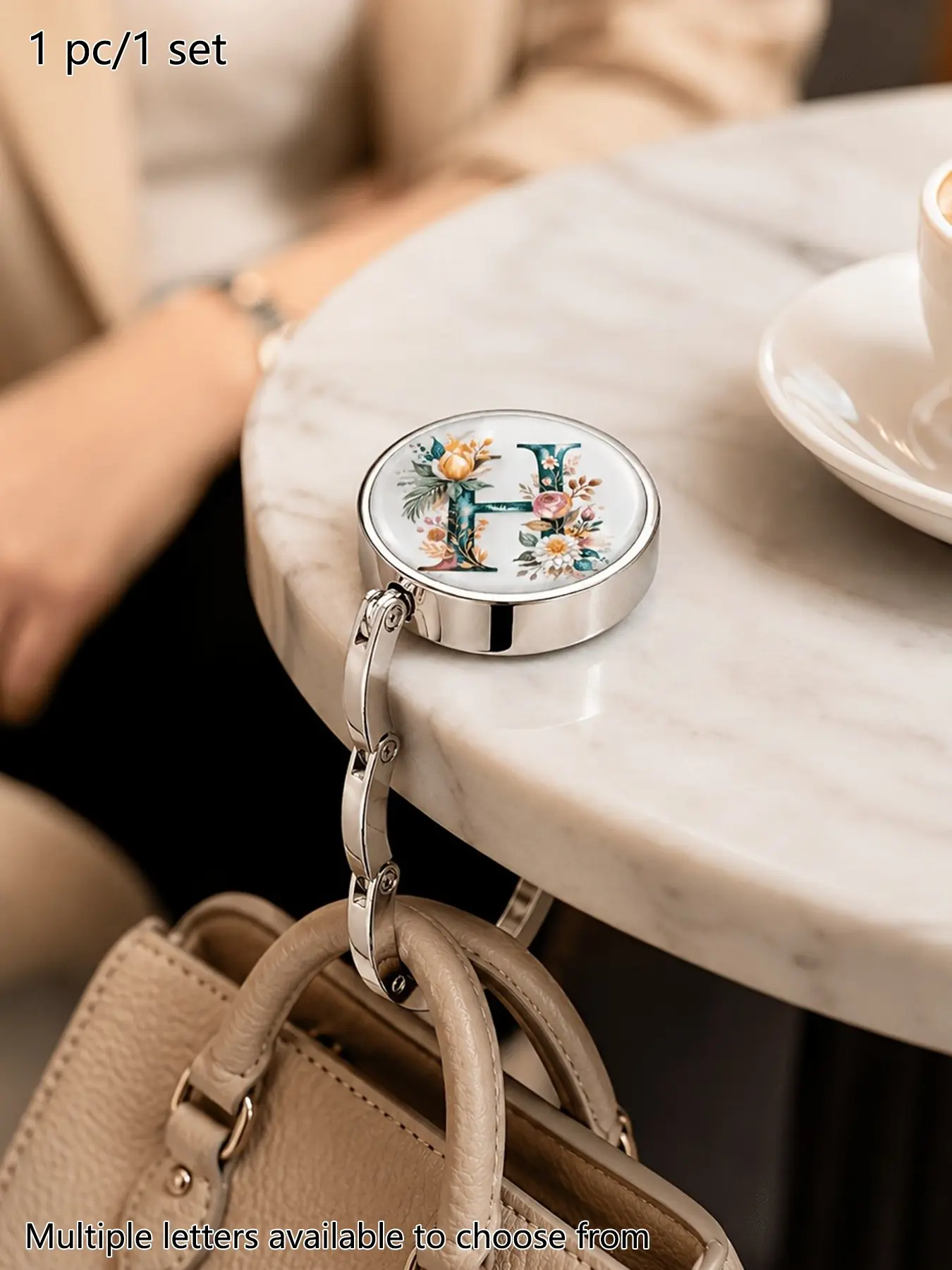 2D Letter Hook Stand, Women's Wallet Holder, Desktop Bag Organizer, 26 Letters Design, Office, Travel, Coffee, Restaurant Use