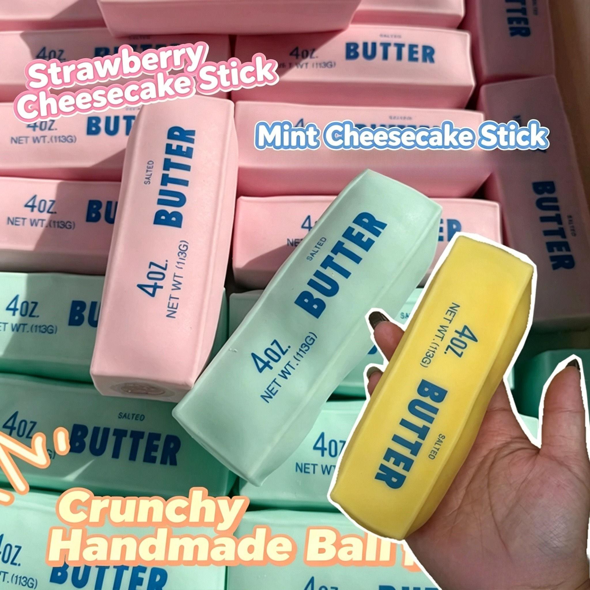 Crunchy Sound Butter Bar Squishy Toy, Kawaii Tpr Fidget, Soft Squeeze Fidget Toy Sensory Play Toy Portable Stress Relief Decompression Toy Cute Desk Relax Toy Gift For Teens Adults Handmade Ball Crispy Squishy
