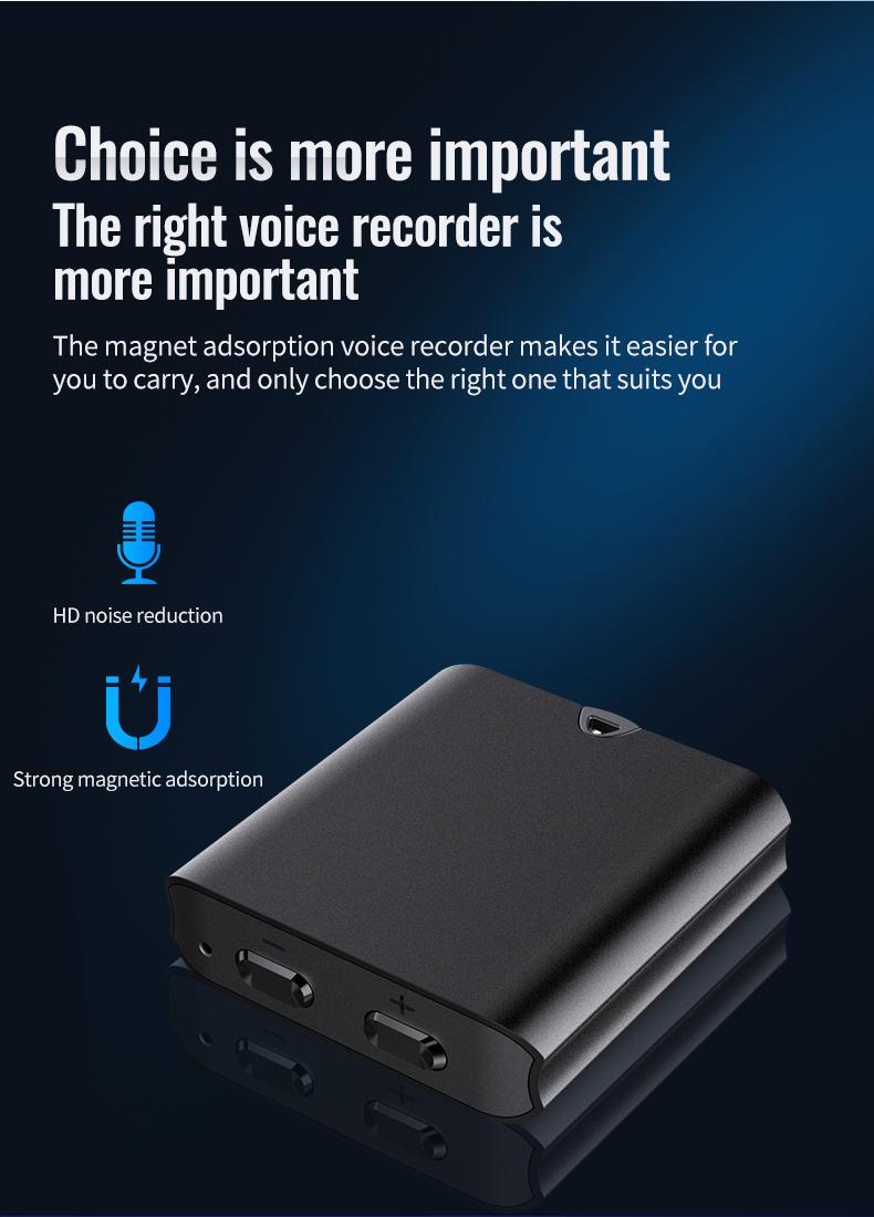 Ultra-Slim Hidden Magnetic Voice Recorder- 9.7g – One-Touch, HD Noise Reduction, Long Battery, Large Storage + OTG Adapter Audio Intelligent High-Definition Tape support one-click recording accuracy ample capacity