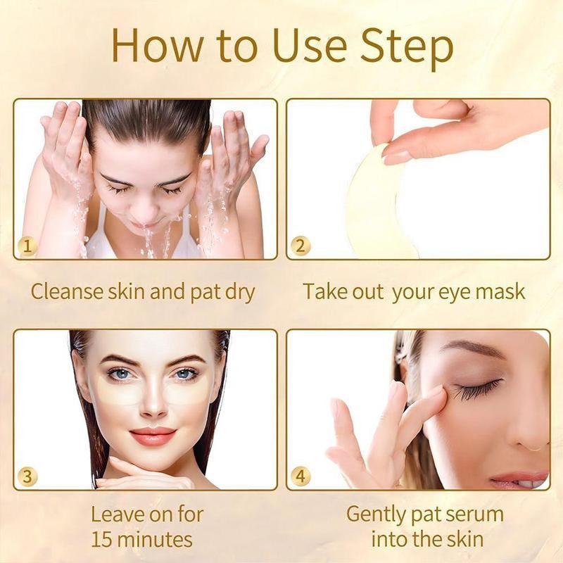 24k Gold Hyaluronic Acid Moisturizing Eye Mask, 60pcs/set Tightening and Lifting Eyecare Patch, Brightening & Firming Eye Sticker, Hydrating Beauty & Personal Eye Care Product, Hydrate Skincare Products, Christmas gifts, New Year gifts, Black Friday