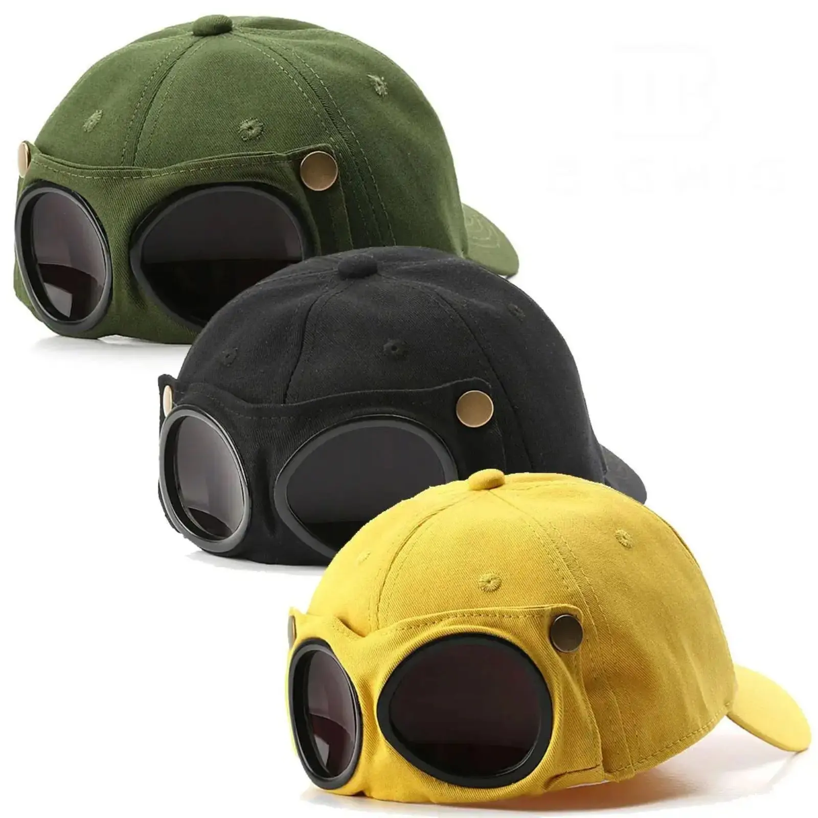 Male Pilot Look Fabric Cap - Korean-Style Tight-Fit Baseball Hat with Curved Visor, Breathable Mesh Casual Outfits Cap, Stylish Streetwear & Sports Outdoor Hat for Camping & Hammock Use with Premium Carry Bag