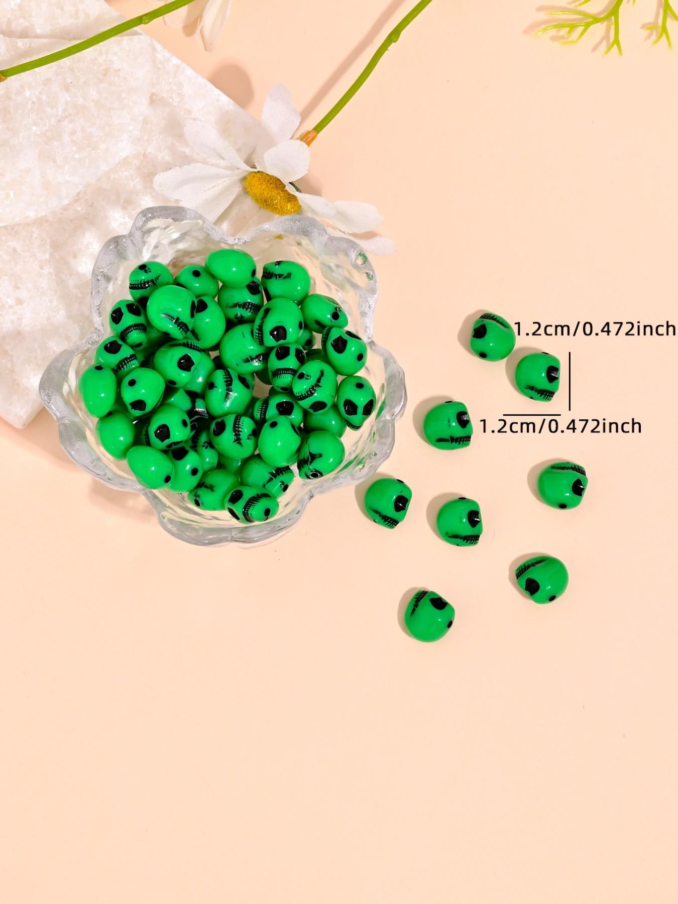 50 Punk Skull Beads for DIY Jewelry Making, Perfect for Earrings, Necklaces, Bracelets, Phone Chains, Halloween Accessories