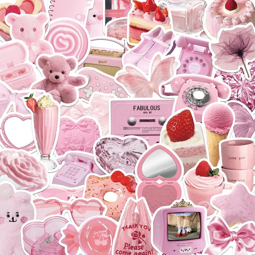 50 stickers pink yellow brown blue purple high-looking INS style spray-painted girl skateboard waterproof suitcase sports DIY laptop car