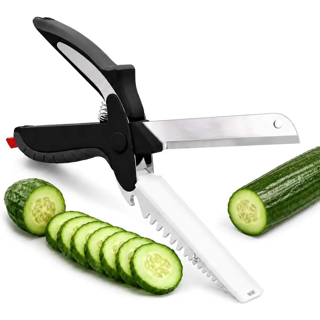 6-in-1 Cutting Board Scissors, Dishwasher Safe and Spring Assist | Meat, Fruits, Fish & Vegetable Scissors Food Cutter, Spring-Assist for Faster Prep, Safety Lock, Fish Scaler, Dishwasher-Safe