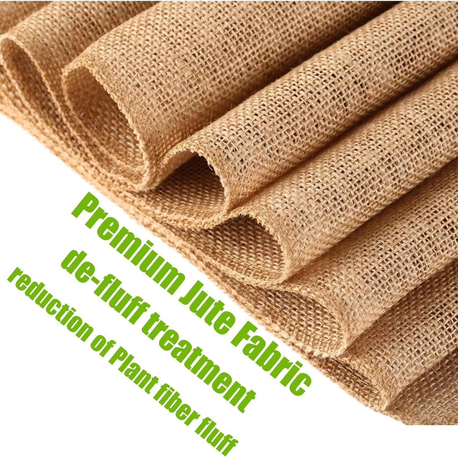 Burlap Table Runners -  and  Versatile  Jute Fabric Rolls -12x108Inches(1 Roll) Decor for Weddings,Partie,Events and -Rustic Style Tablecloth-DIY Crafts