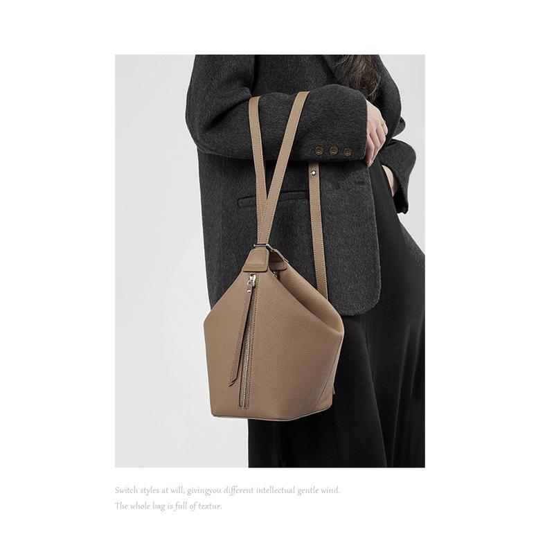 Genuine Leather Crossbody Bag for Women, Large Capacity Purse with Wide Adjustable Strap, Multi-Way Fashion Shoulder Bag