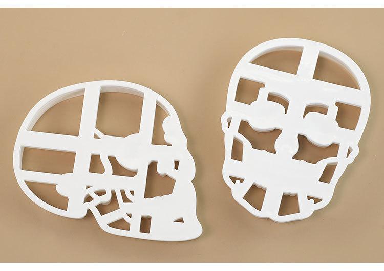 2Pcs Skull-shaped cutter mold, 3D Print cookie molds,suitable for parties,Halloween,reusable,baking essential tools