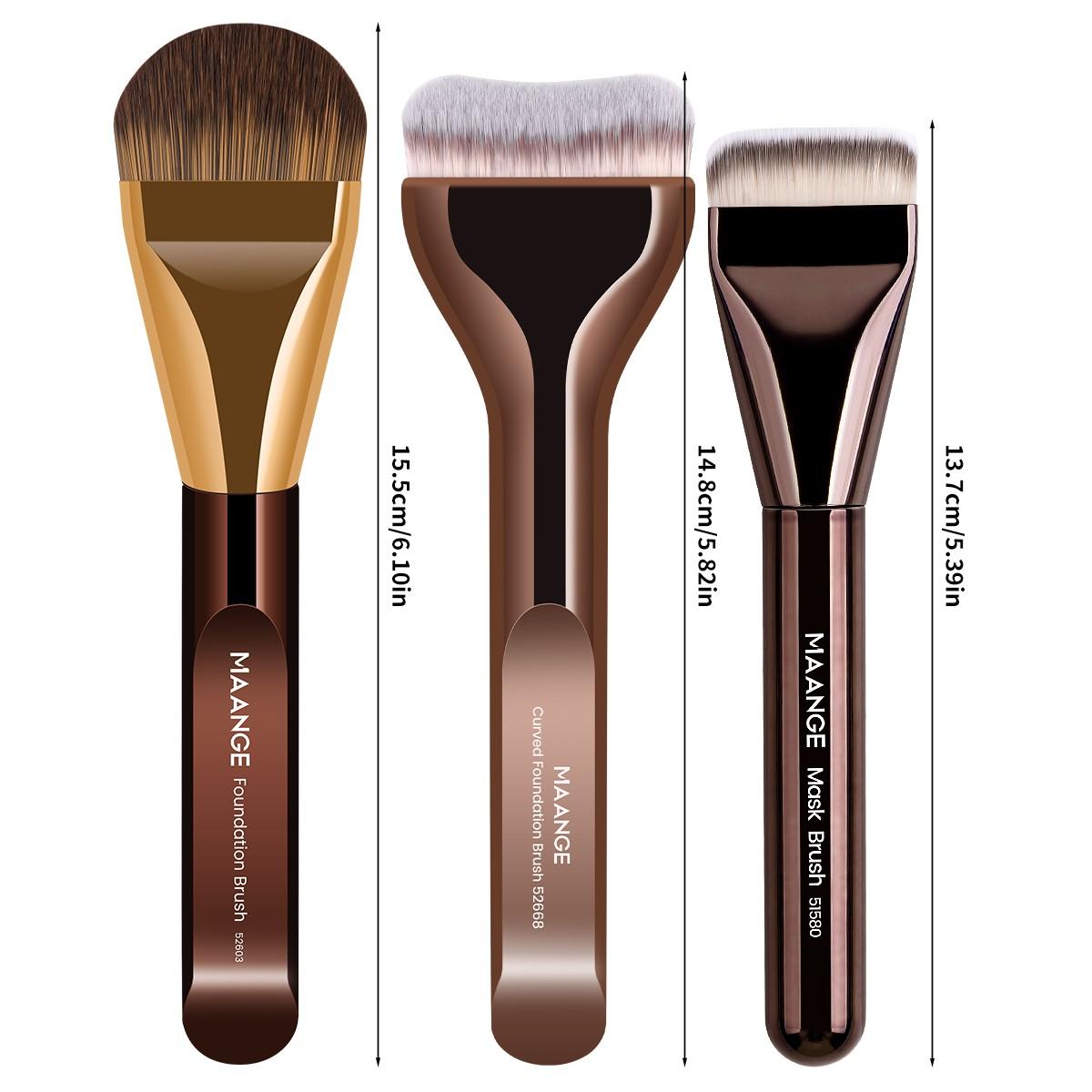 Maange 3-Piece Makeup Brush Set, Foundation Brushes, Professional Cosmetic Tools, Essential Beauty Essentials, Perfect for Daily Use
