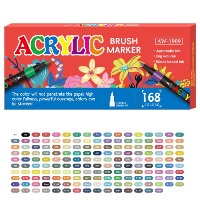 Acrylic Paint Pens Markers,Soft Brush Tips - Quick-Dry Professional Art Markers for Rock Painting, Canvas, Wood, Glass, Ceramic, Fabric, Plastic, Egg & Scrapbook. Paint Markers