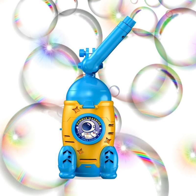 Rocket Car Bubble Machine Bicycle Electric Fully Automatic Rechargeable Kids Outdoor Toy Boy Girl, LED Light, Includes 50ML Bubble Liquid