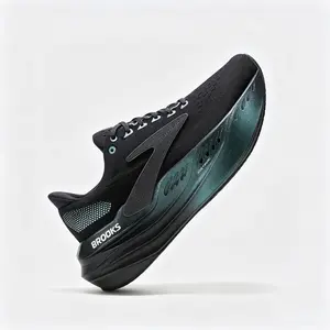 Mens High-Performance Black Running Sneakers, Ultra-Soft Cushioned Training Shoes with Breathable Upper