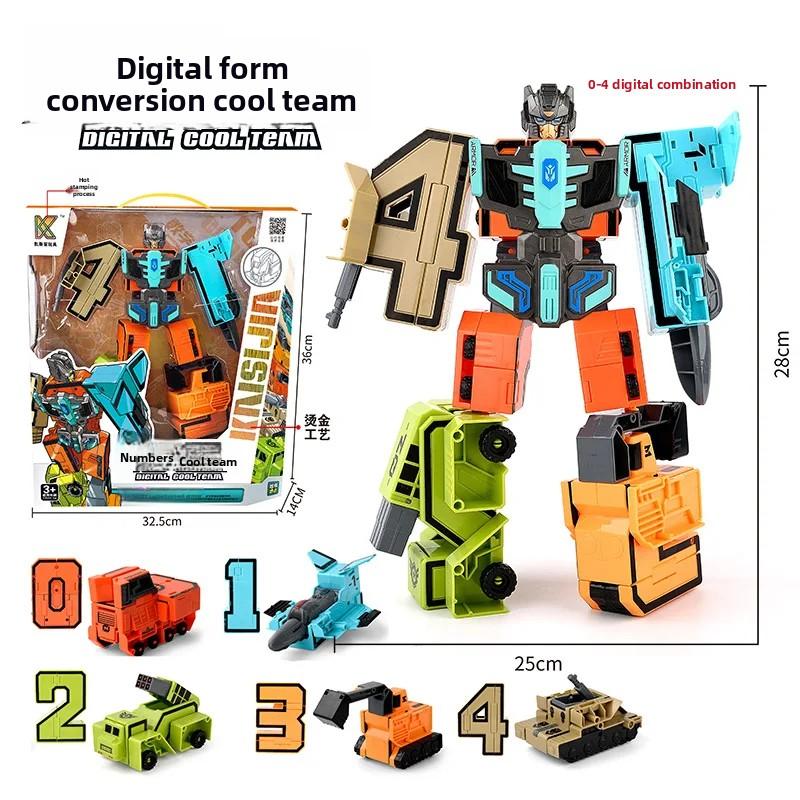 Large Digital Robot Transformer Toy Set Educational Children's Plaything Case Home Building Blocks Action Figure Collectible