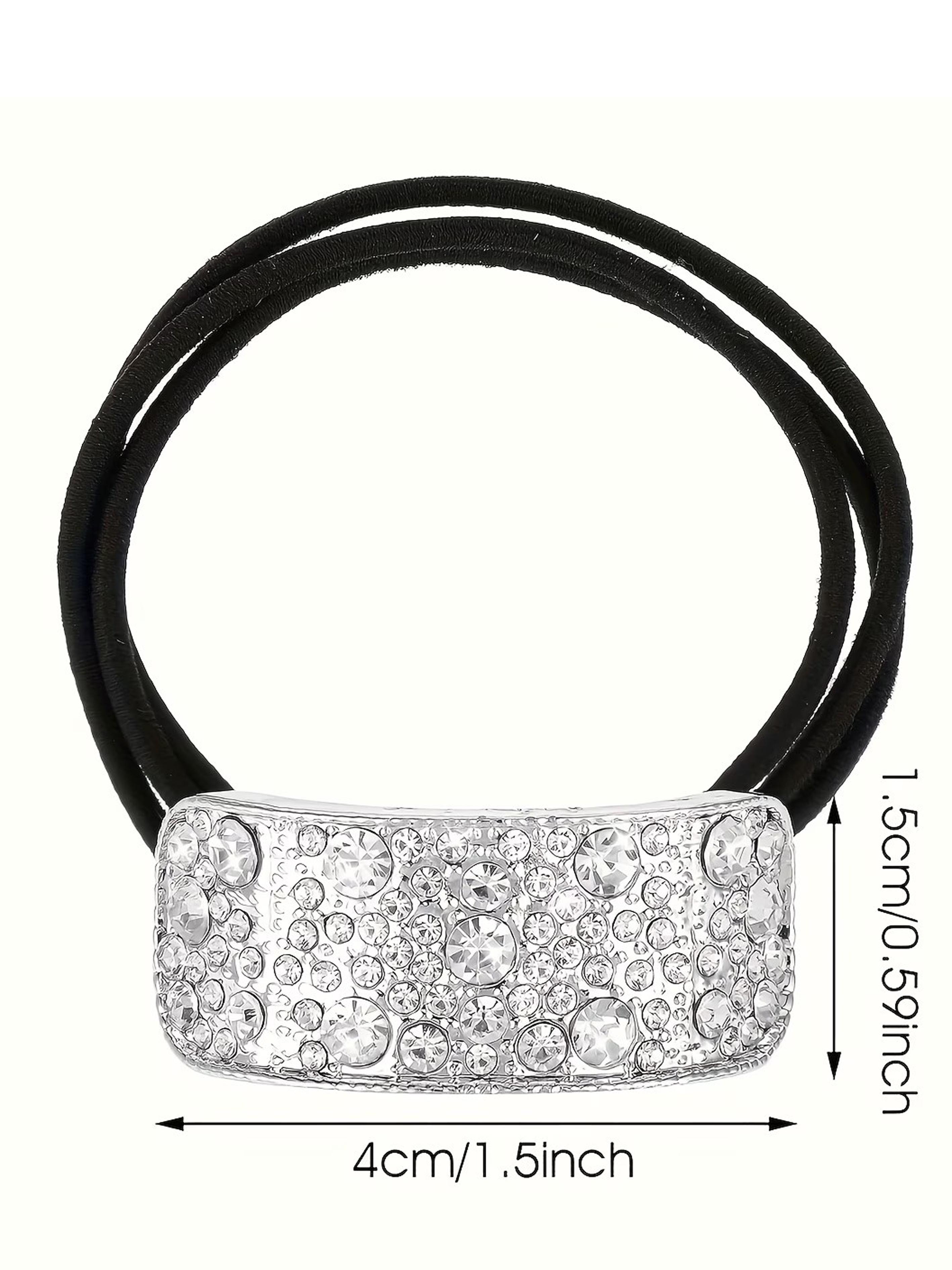 Fashion Rhinestone Hair Tie, Unique Sparkling Ponytail Holder, Elastic Hair Rope, Stylish Women's Fashion Hair Band