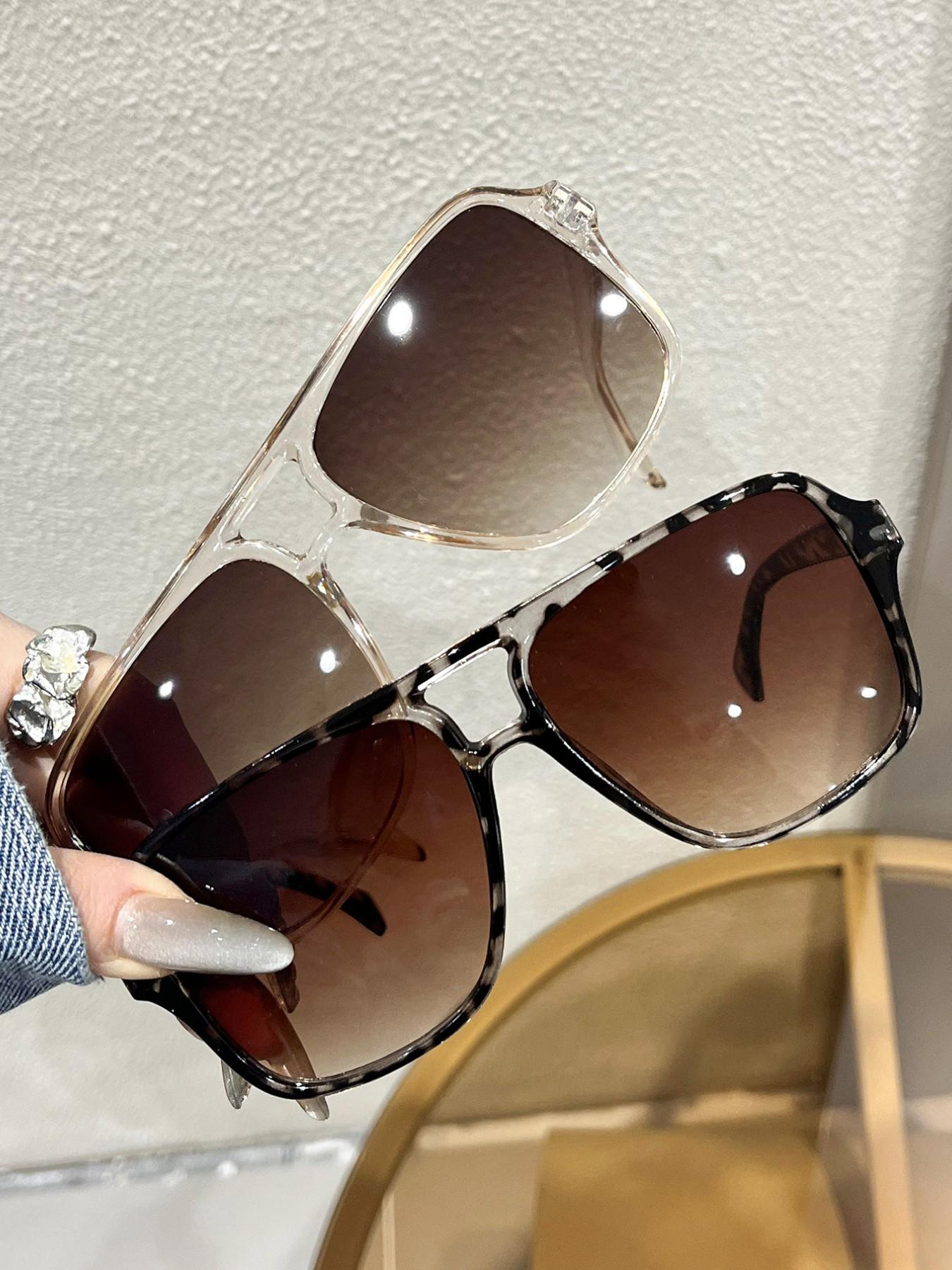 Elegant Square Sunglasses for Women, Perfect for Driving, Parties, Gatherings, Fishing, Classic Style, 2 Pairs