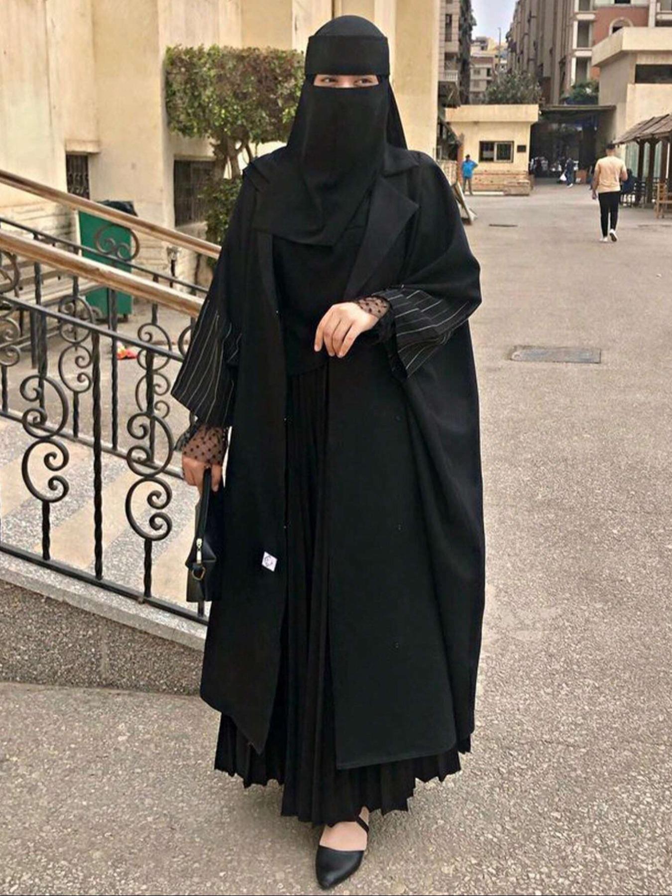 Women's Chiffon Soft Breathable Modesty Niqab, Single Layer Islamic Face Cover, Khima Headscarf Hijab for Muslim Prayer Daily Use