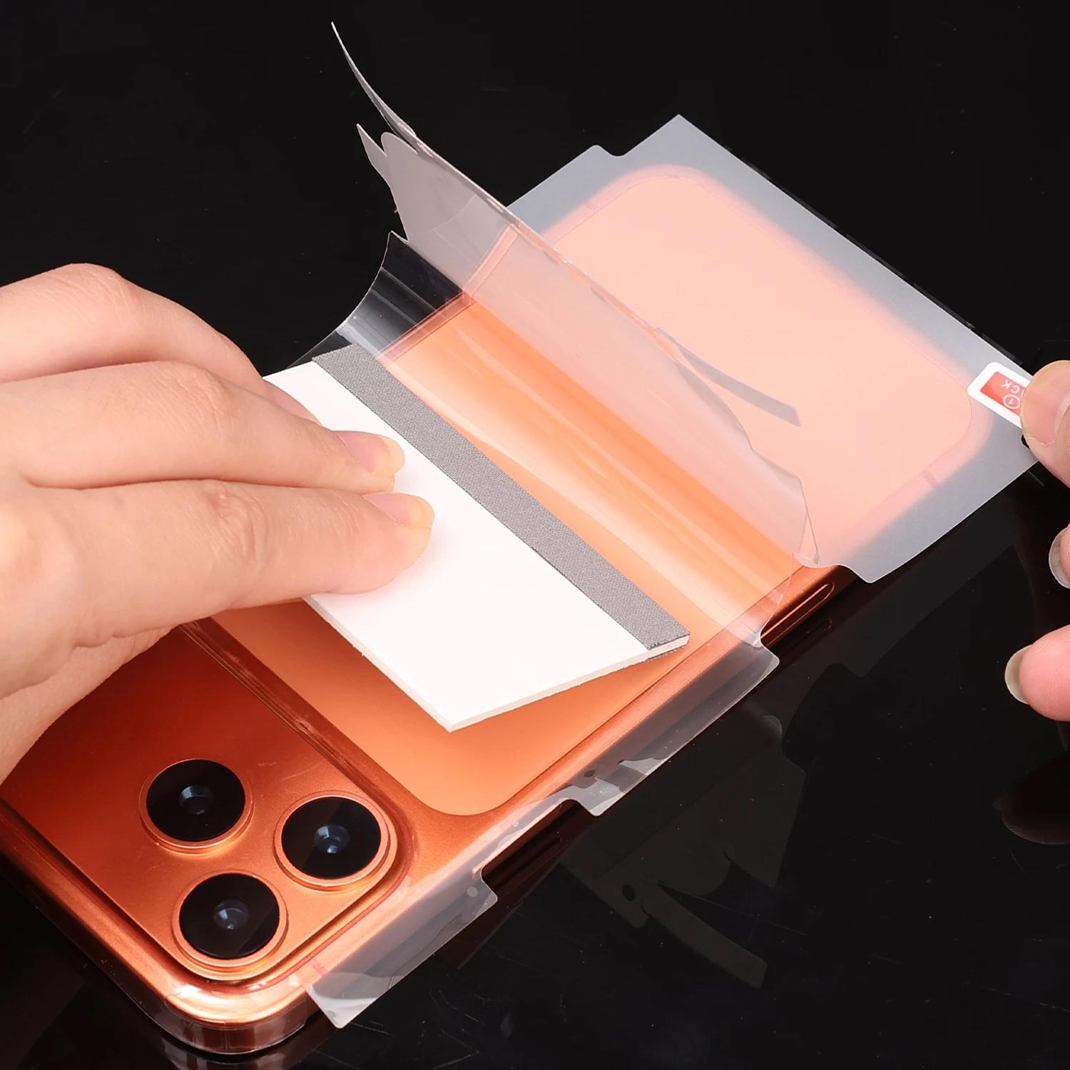 2-Pack Glitter Dot Design Back Screen Protector + Side Sticker Film for iPhone 17 Pro Max/17 Pro, Transparent Sparkle Back Screen Protection Accessories