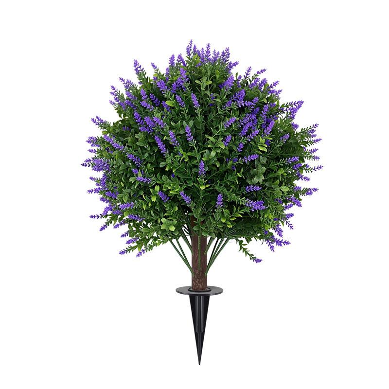Artificial lavender spherical direct-pull artificial flower with ground nails, suitable for outdoor gardens, indoor potted plants, porches, artificial flowers, flower garlands, green plants, Artificial faux greenery, Artificial Flower Arrangements