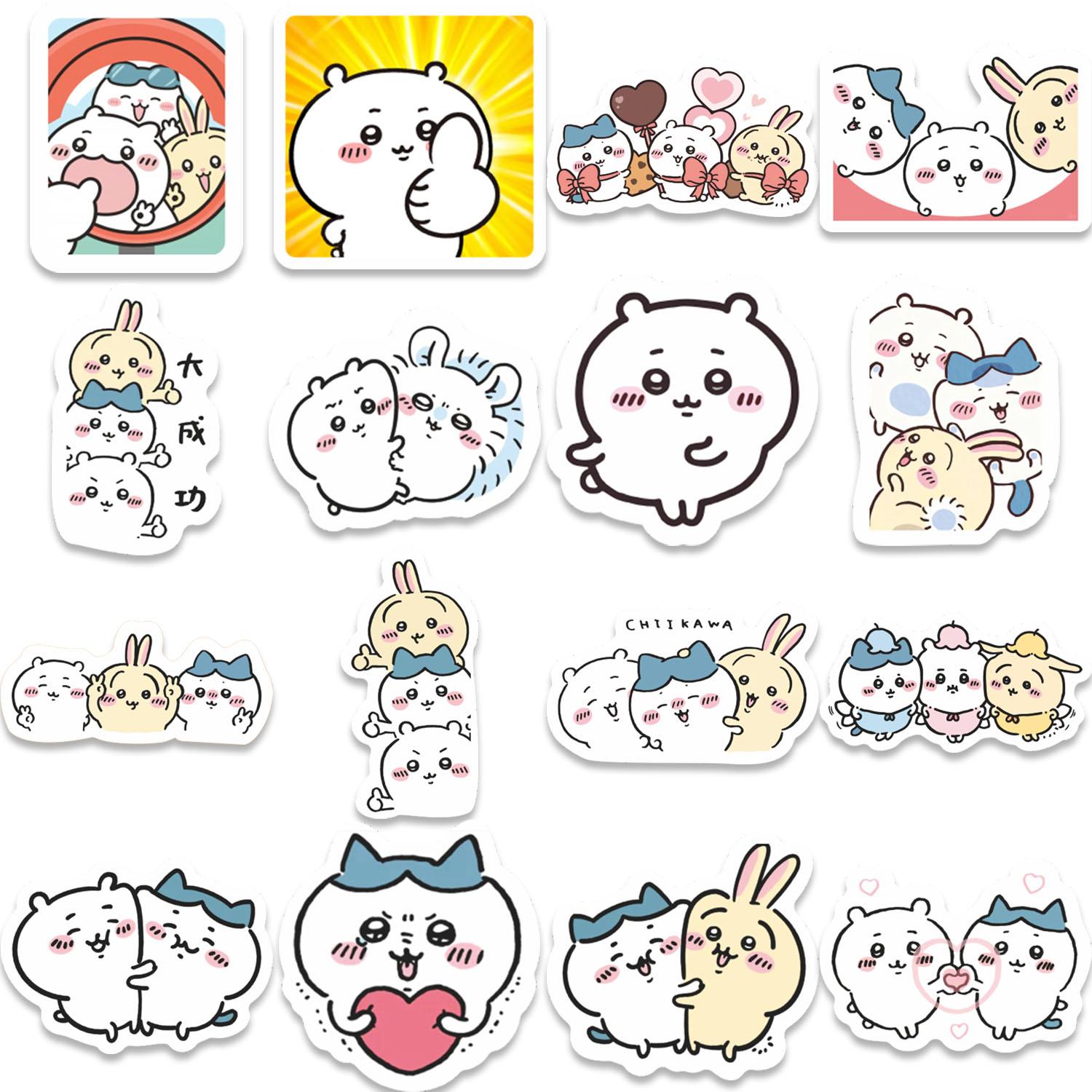 50pcs Chiikawa Kawaii Stickers Pack, Sticker Sheets, Waterproof Cute Japanese Anime Character Decals for Laptop, Water Bottle, Journal & Scrapbook, Anime Fan Gift