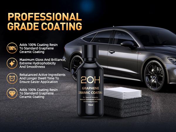 Dronar 20H Advanced Graphene Ceramic Coating for Cars - 10+ Years Long Lasting Protection, Ultra High Gloss, Scratch Repair, Waterless Spray Wax, Car Detailing Kit, 70ml Dronar 20H Advanced Graphene Ceramic Coating for Cars - 10+ Years Long Lasting Protection, Ultra High Gloss, Scratch Repair, Waterless Spray Wax, Car Detailing Kit, 70ml