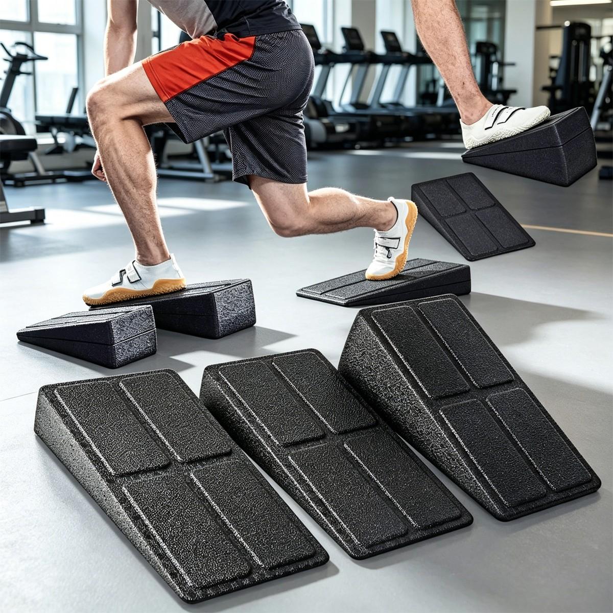 Slant Board Calf Stretcher, 3 Pcs Adjustable Incline Wedge, Squat Ramp for Deadlift, Fitness, Physical Therapy, Ankle Mobility