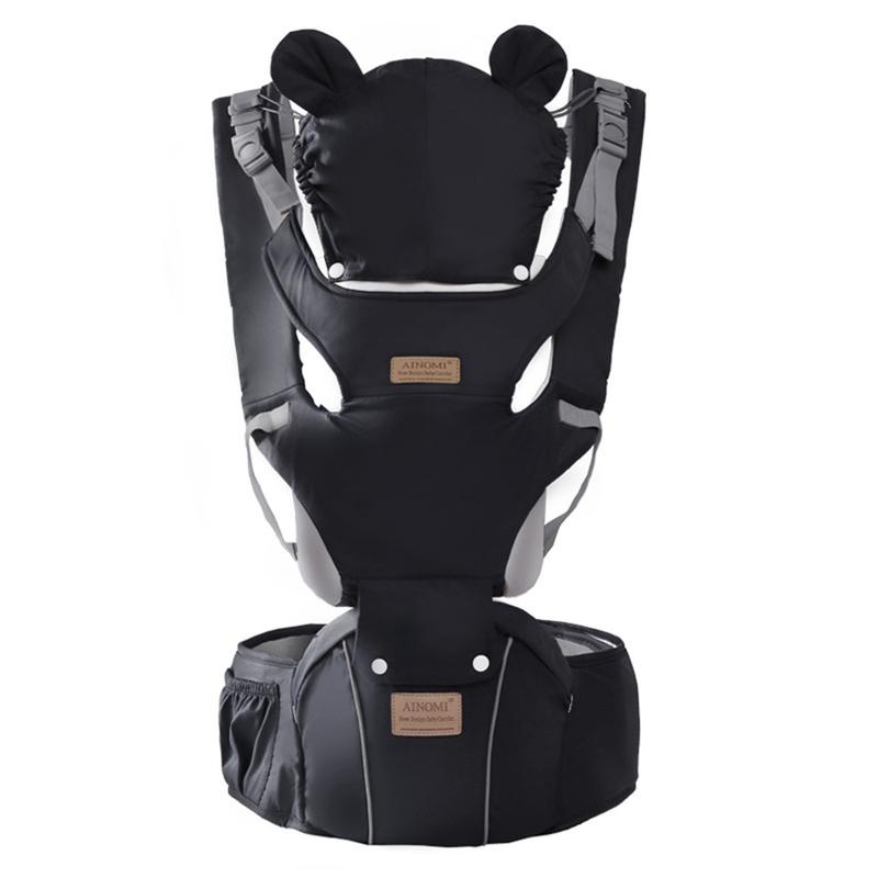 1Pc Black Multi-Functional Baby Carrier with Horizontal Holding Position, Dual-Position Front/Back Carrying for Hands-Free Use. Adjustable Forward-Facing Sling Suitable for Infants, Ideal for Travel. Adjustable Ergonomic Carrier