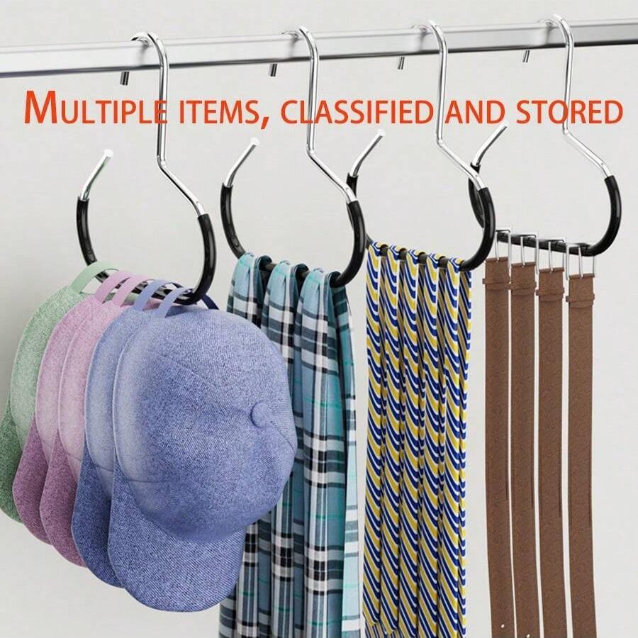5 Round Ring Clothing Hangers, Multifunctional Home Closet Organizer, Hat Scarf Tie Bra Storage, Space Saving, Aesthetic Design