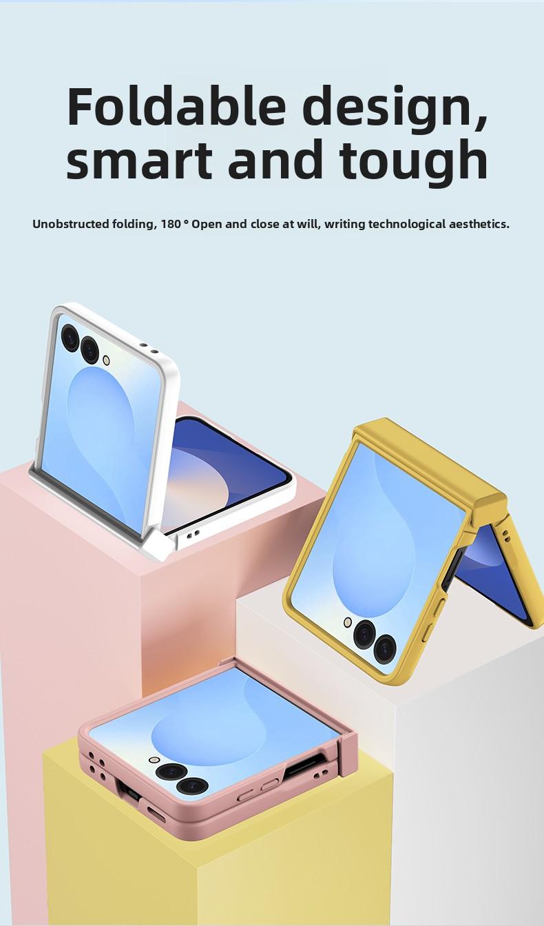 Candy-colored protective phone case Cover with hinge, hard PC back panel to protect the phone. Suitable for Samsung Galaxy Z Flip7, Z Flip7FE, Z Flip6, Z Flip5.
