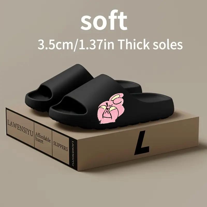 Cute Pink Rabbit Slippers for Women Girls Soft Plush Warm Indoor Home Slippers Non-slip Sole Comfortable Winter Bedroom Slippers Fashion Cartoon Animal Slippers