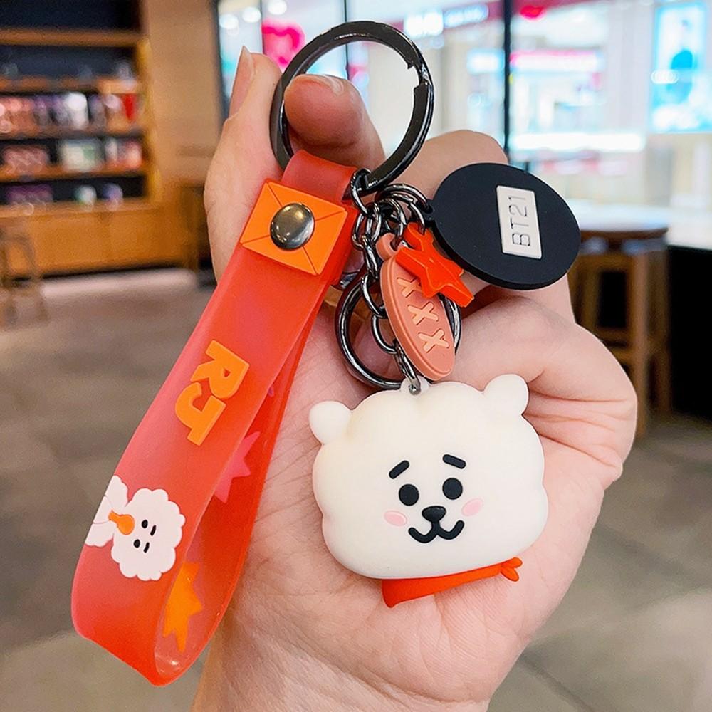 Anime Cartoon BT21 Shooky Cooky Flatback Charm Pendant Set Toy Kawaii Popular Doll Y2K Fashion Cute Backpack Keychain Pendant Gift for Girls - Adorable Character Designs for Collection or Decoration