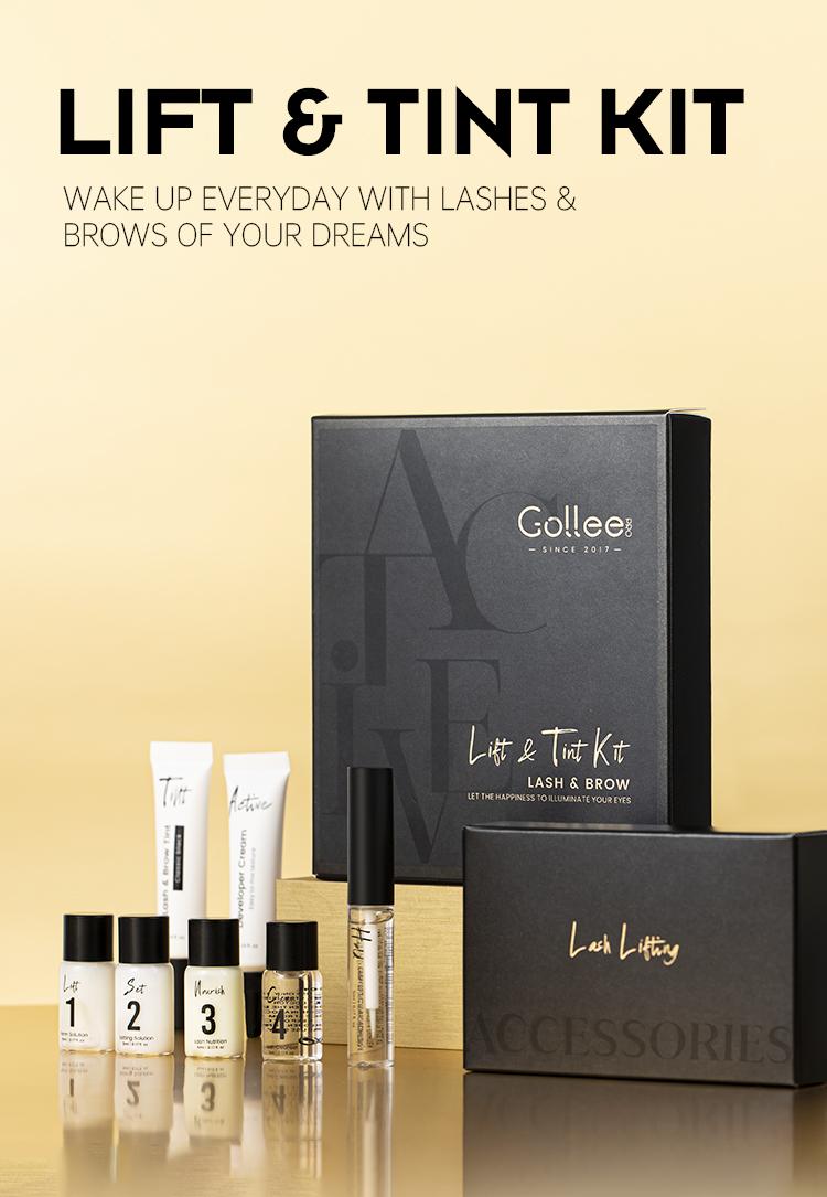 Lash Lift and Tint Kit Black, Brow Lamination Kit Black Eyelash Eyebrow Perm Kit With Detail Instruction &Tools Easy For Beginner at Home Semi-Permanent Cosmetic