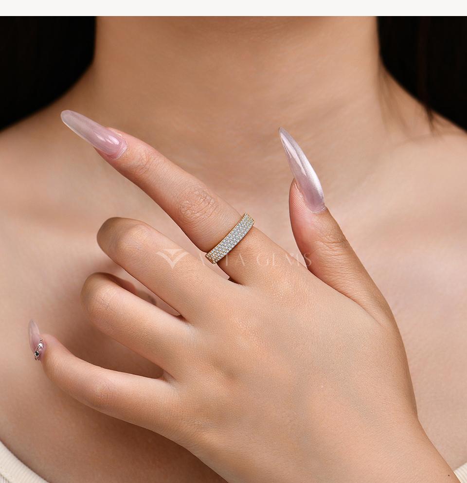 All Synthetic Moissanite Ring D Color 0.75CT Wedding Band Daily Party Wear Fine Jewelry Gift R223 SpringStatements