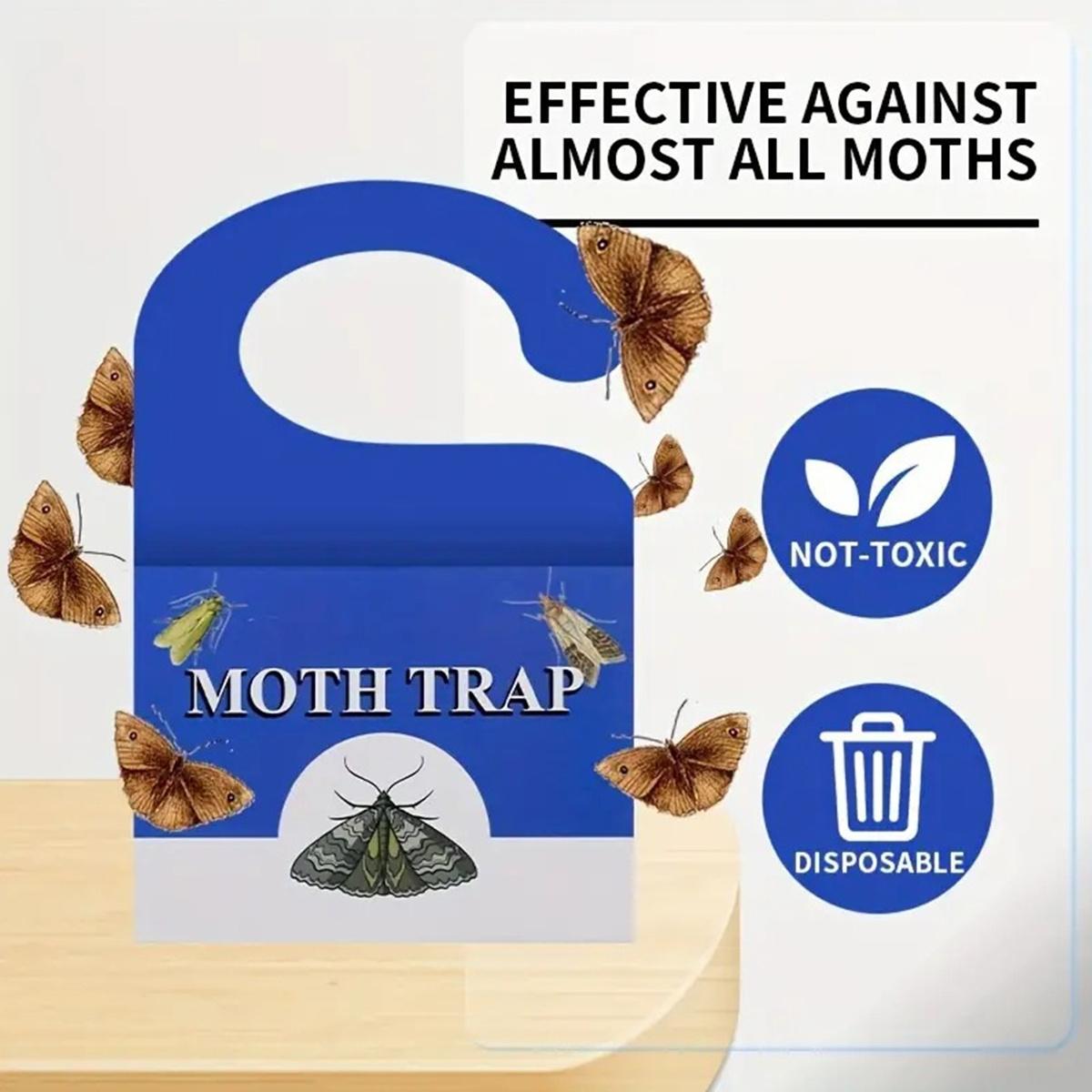 5-Pack Clothes & Carpet Moth Monitoring Traps Pheromone Sticky Moth Traps Set, Non-Toxic Glue Trap, Efficient for Closet Textile Moths & Food Storage Cupboard Moths for Wardrobe | Premium Moth Monitoring Catchers Indoors Moth Traps