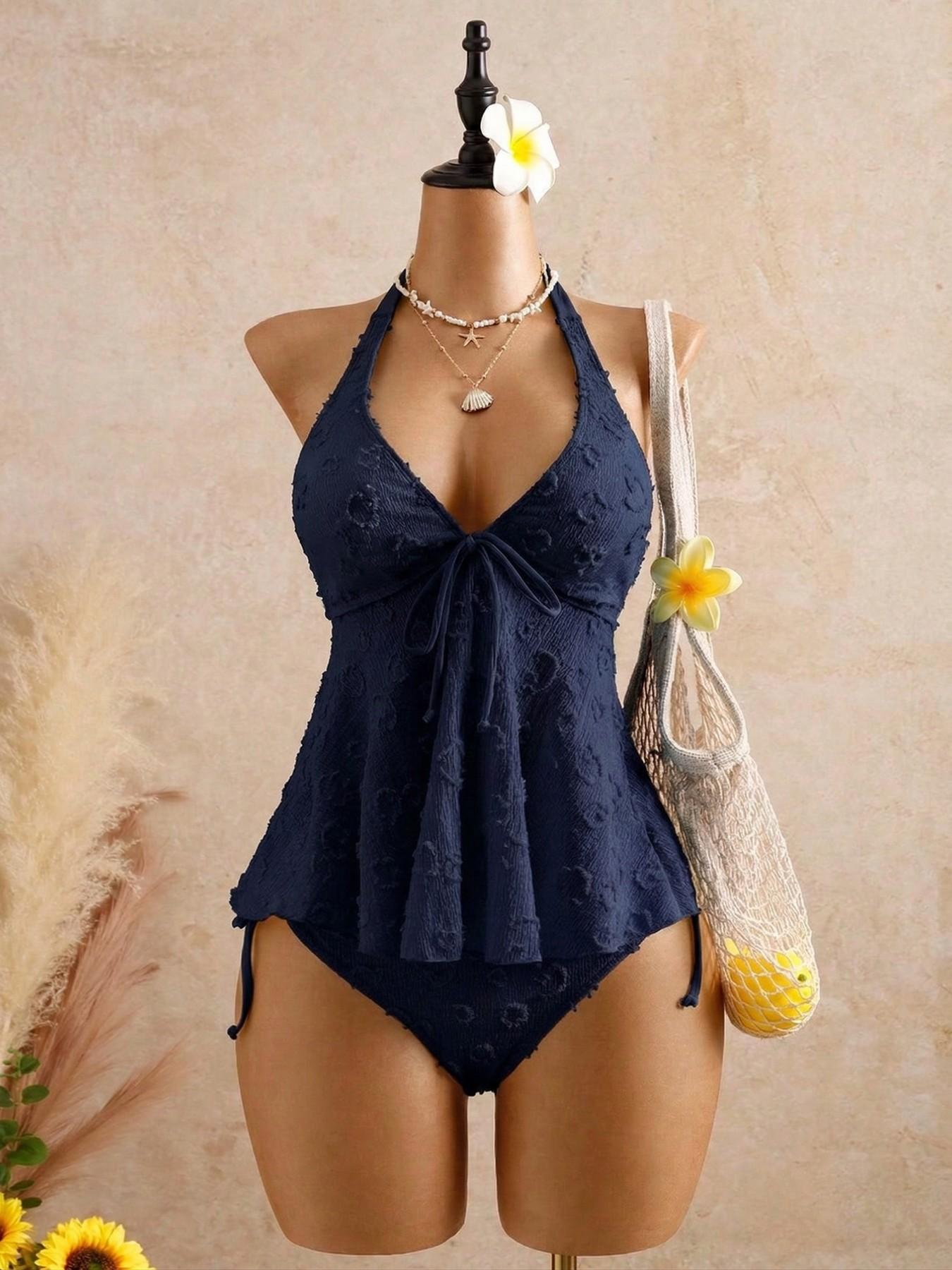 Women's Fashion Tankini Swimsuit, Stylish Two-Piece Swimwear, Comfortable Beachwear, Perfect for Pool Parties and Vacations, Tankini Outfit