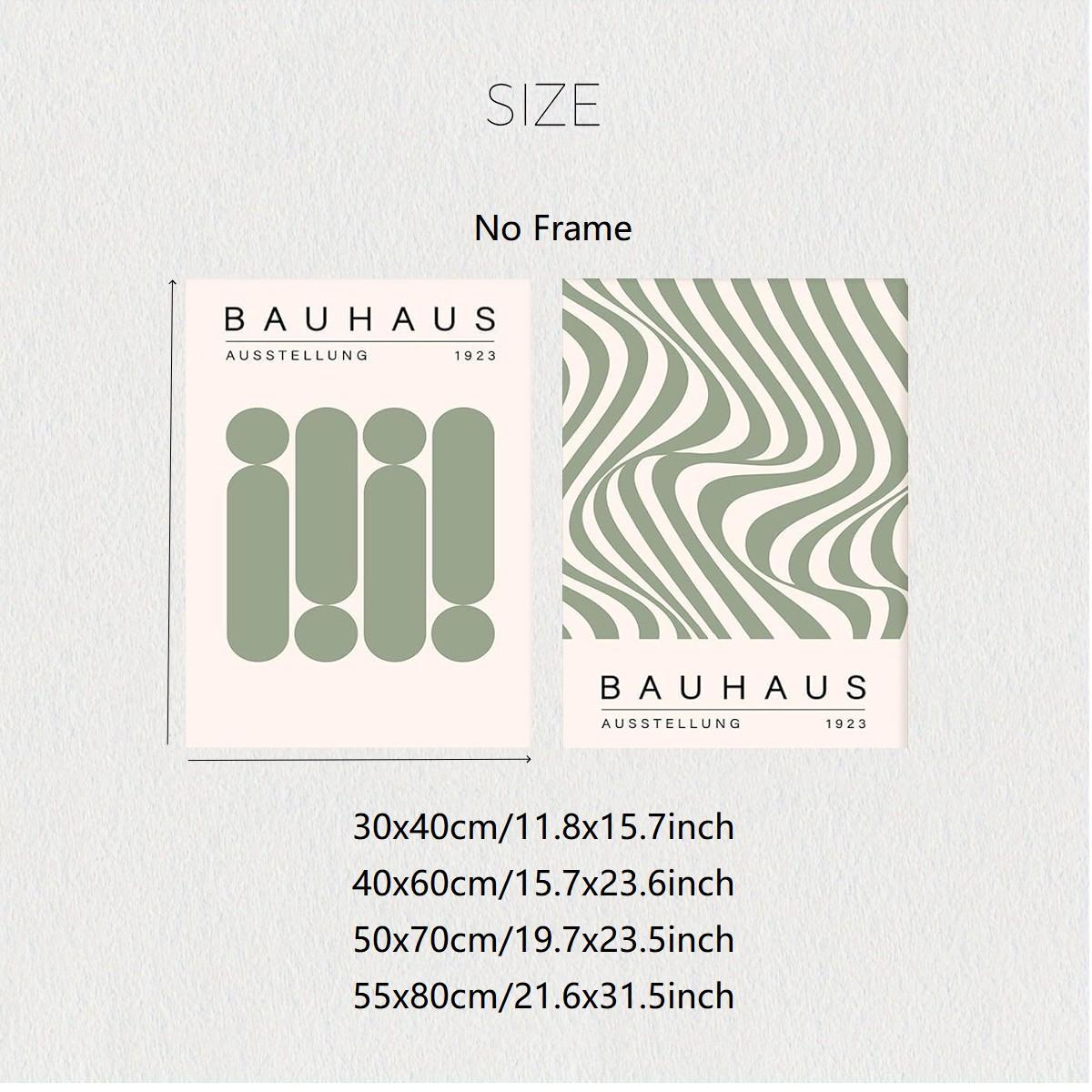 3pcs/set Geometric Line Wall Art Bauhaus 1923 Poster Sage Green Abstract Paintings Mid Century Modern Artwork Bauhaus Exhibition Poster Abstract Shape Prints Boho Modern Picture for Livingroom Unframed