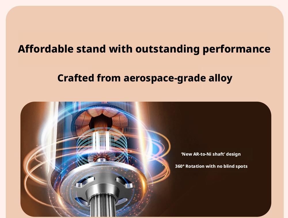 Metal Wood-Grain Stand｜360° Dual-Damper & Foldable