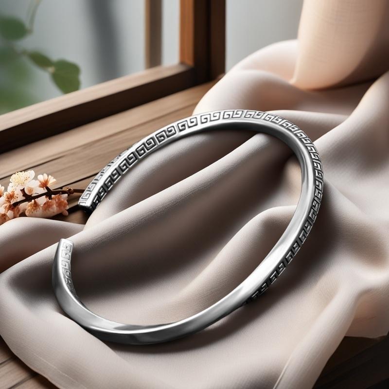 Solid Silver s925 bracelet Sterling Silver bracelet Men's open bracelet can be freely adjusted size send boyfriend send Dad birthday holiday gift Silver weight 32g / 1.12oz