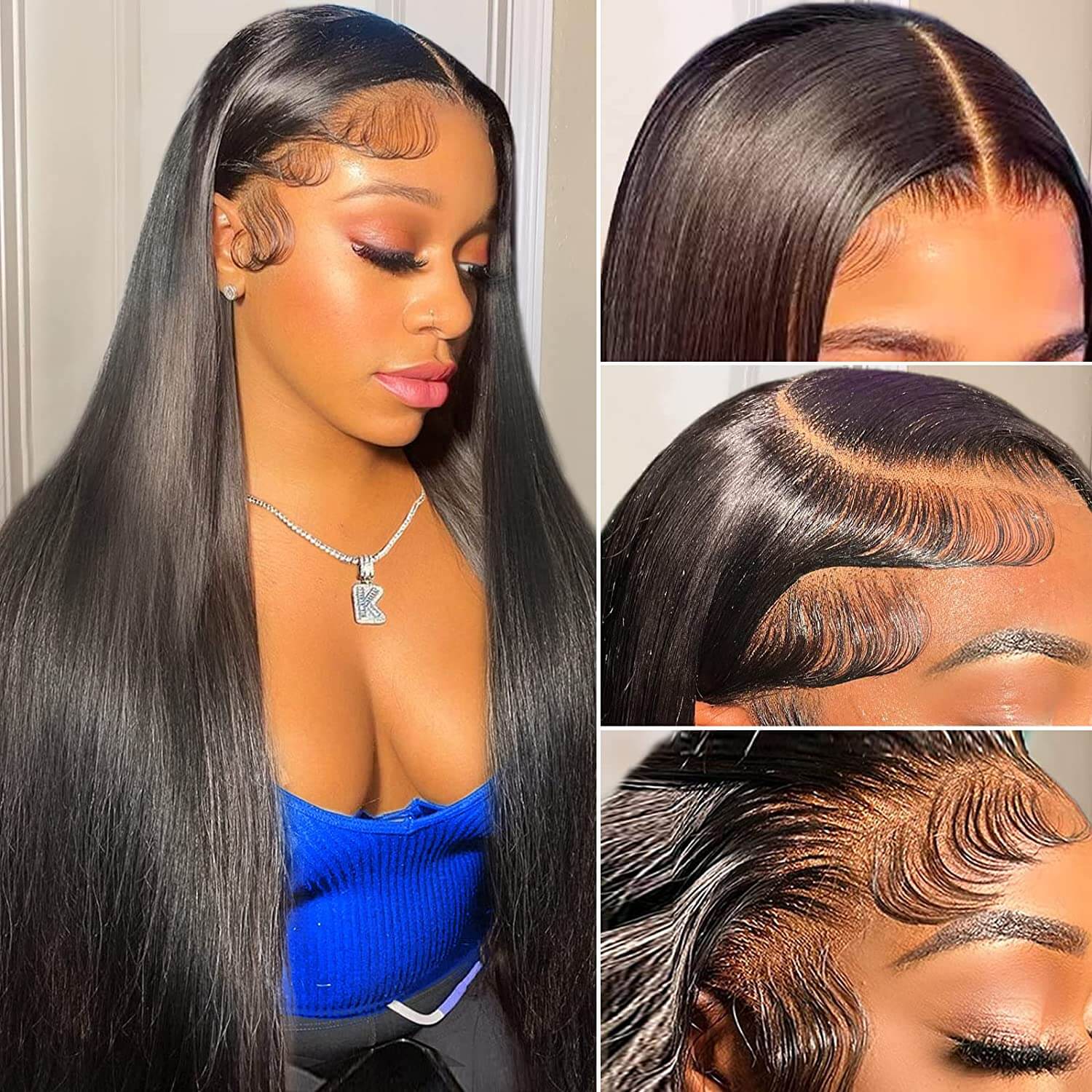 Brazilian 13x6 Lace Front Wigs Human Hair Straight For Women Pre Plucked 13x6 HD Transparent Lace Frontal Wig Natural Hair Line 180% Density TikTokShopBlackFriday